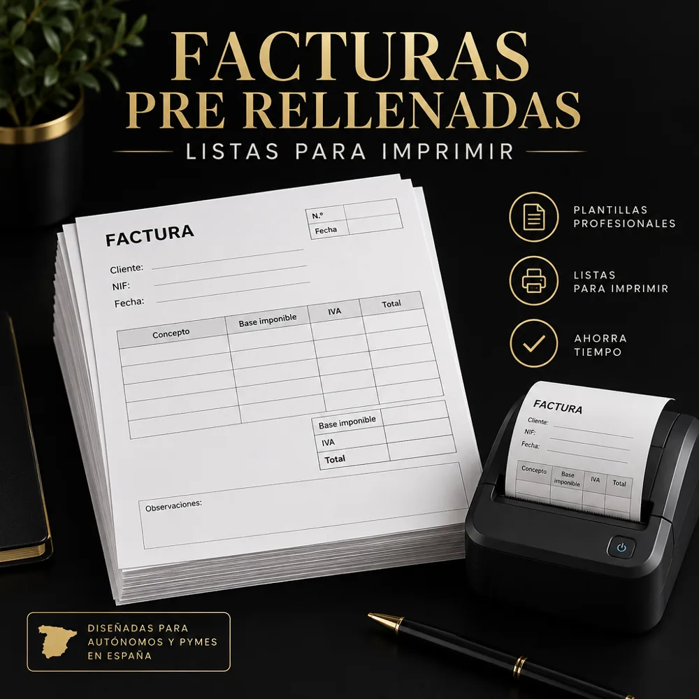 Facturas pre rellenadas listas para imprimir